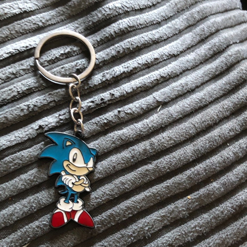 Blue Sonic Character Keychain for Kids